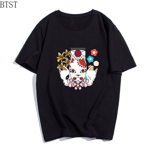 

tanjiro demon slayer printed short sleeve o-neck tee men loose casual tee men clothes tee shirt