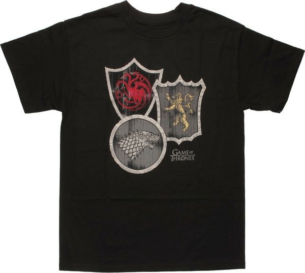 

hbo game of thrones house shields stark targaryen lannister t-shirt nwt licensed