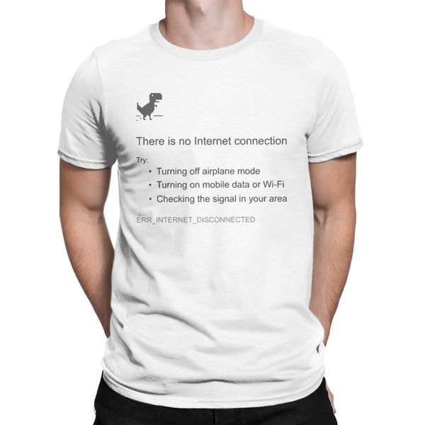 

men's t-shirt there is no internet connection humor pure cotton tee short sleeve funny cartoon dinosaur t shirts new arrival