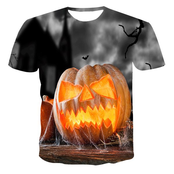 

short sleeve oversized tshirt mens halloween pumpkin horror cartoon summer t-shirts 100% cotton fashion clothing o-neck