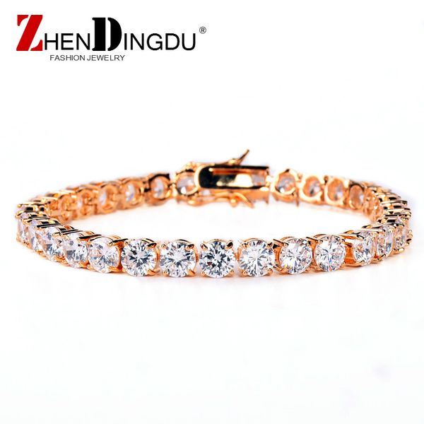 

3mm 4mm mens cubic zirconia tennis bracelet chain hip hop jewelry iced out finish 1 row gold cz bracelet link birthday gift, Black