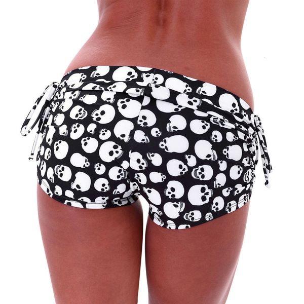 

2019 new women shorts summer silky slim printed short high waisted casual stretch elastic shorts summer fashion clothes jun6, White;black