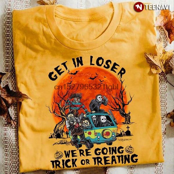 

halloween horror get in loser were going trick or treating t-shirt