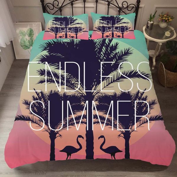 

bed linen home textile bedding clothes tropical coconut tree printed for with pillowcases king  sinlge size