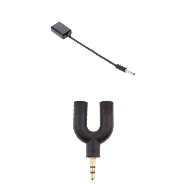 

3.5mm double jack audio splitter and 3.5mm to usb 2.0 m to f converter cable
