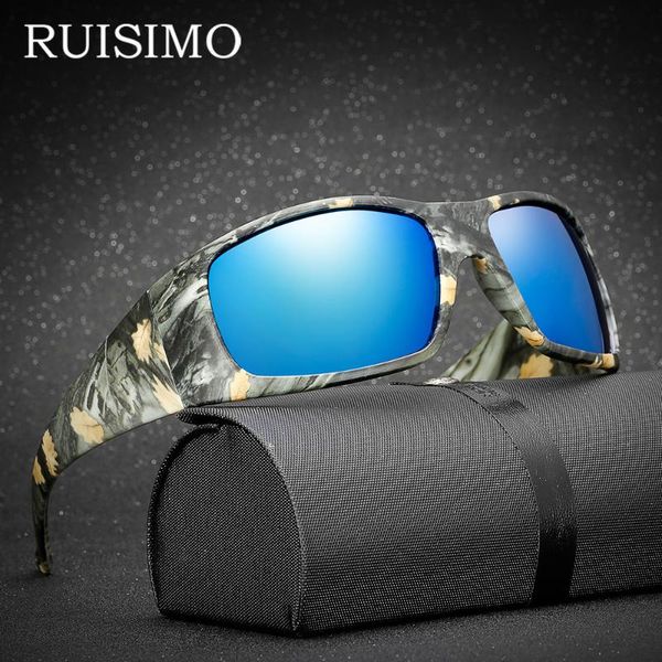 

ruisimo polarized sunglasses polaroid men sun glasses sport camouflage brand designer retro de sol sunglasses for men women, White;black