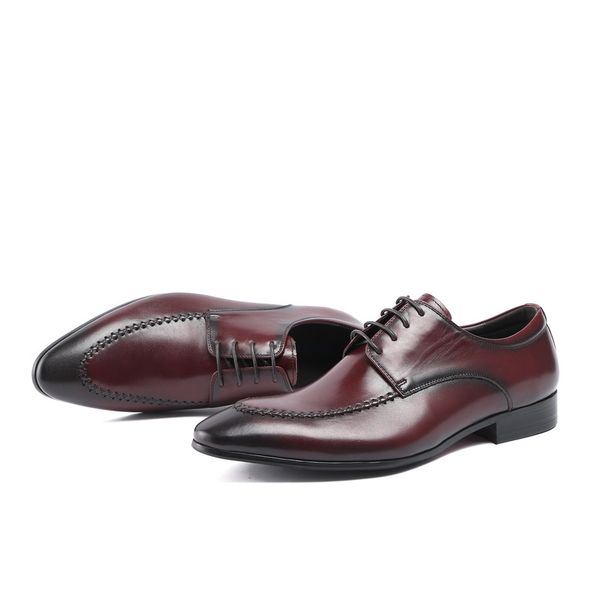 

men shoes business formal wear leather shoes men's pointed toe leather zapatos de hombre wedding cow, Black