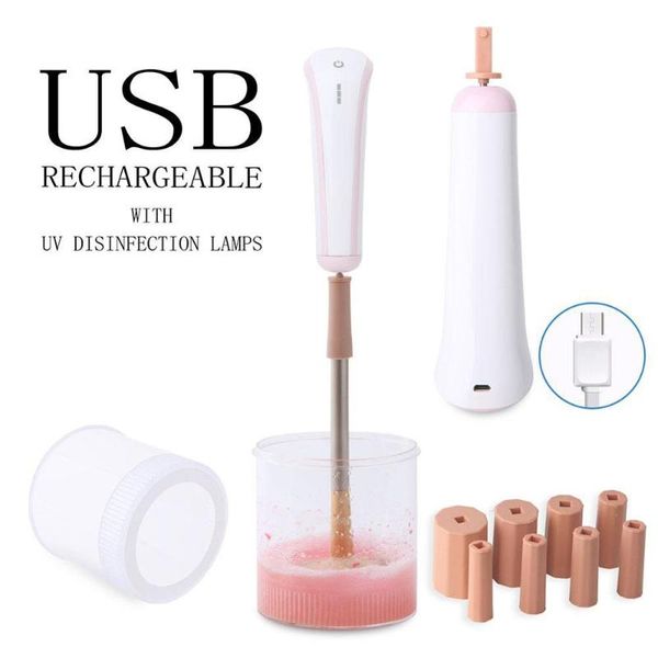 

electric makeup brush cleaner dryer set make up brush cleaner usb electric scrubber automatic cleaning tool