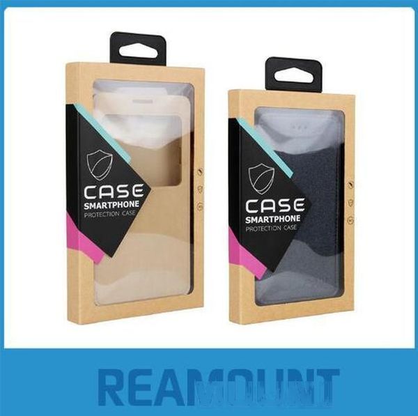 

100pcs custom made high class kraft paper packaging for phone case for iphone 7 7 plus x xs xr xs max phone case