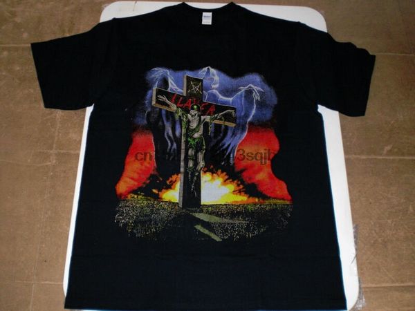 

vtg slayer tour shirt large 1991 touring in the abyss brockum reprint