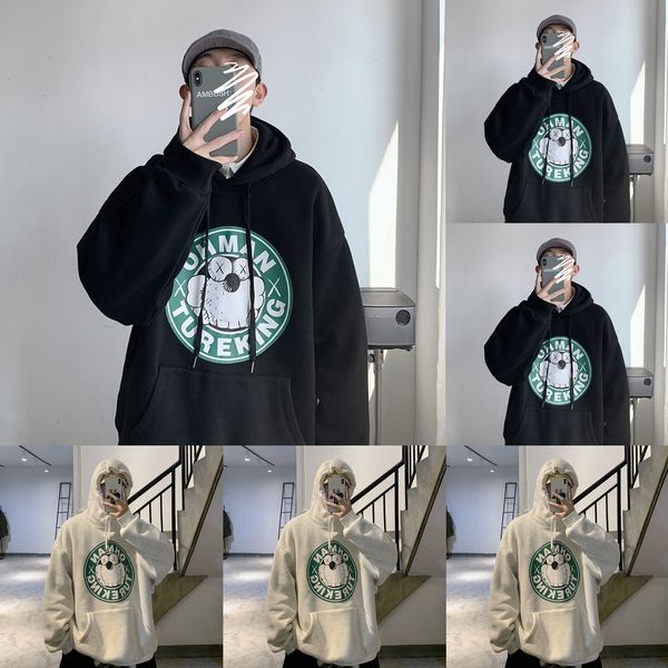 

hooded sweater men's trendy hip hop loose ins coatstyle hoodie coat hoodiesuper popular cec korean style trendy hoodie jemv3, Black