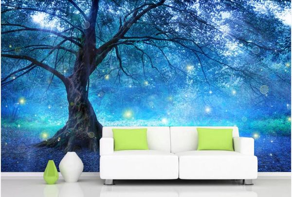 

custom p mural wallpaper 3d on the wall hd magical mysterious forest background home decor wallpaper in the living room