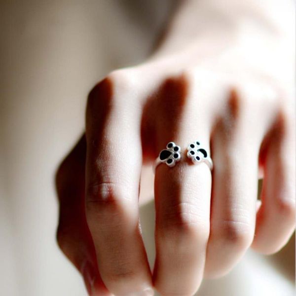 

authentic 100% naughty little cat finger ring for women jewelry gift, Golden;silver