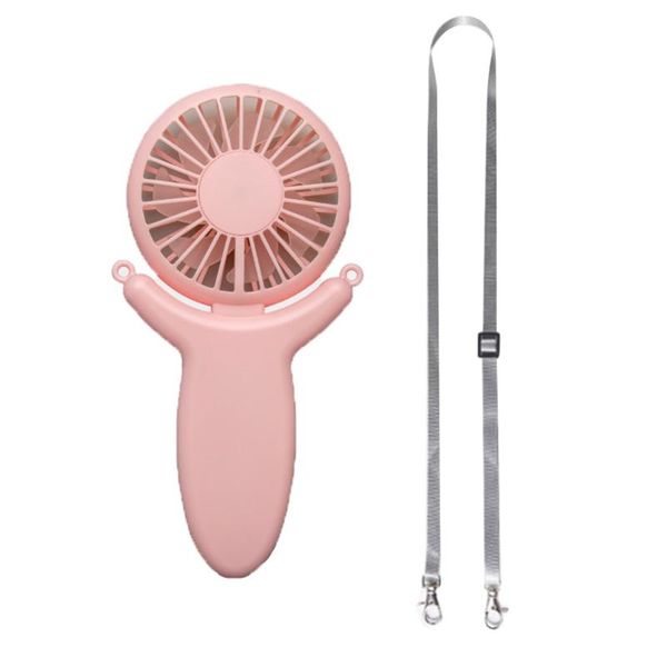

usb led light rechargeable neckband lazy neck hanging style dual cooling fan desk fans handheld rechargeable portable fan#t2
