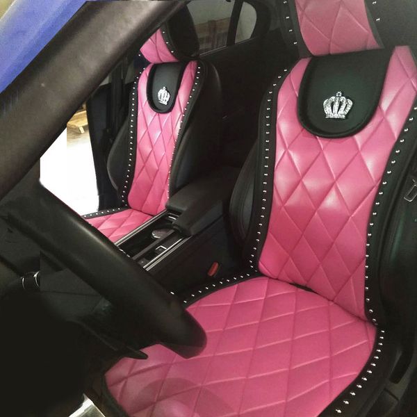 

universal car seat cover crown willow nails leather auto seat cushions mats interior accessories front seats covers styling rose
