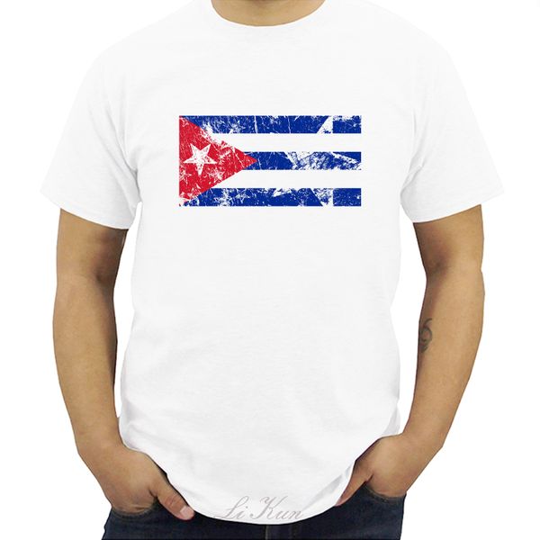 

cuba fans cheer tshirts for men cuba national flag design tee shirts short cotton t-shirts nostalgic style summer streetwear
