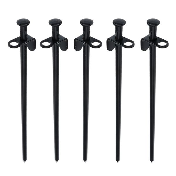 

5 pcs sturdy steel camping awning tent stakes pegs canopy shelter 30cm / 40cm