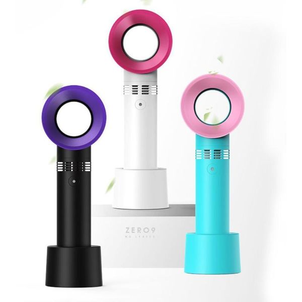 

usb rechargeable portable bladeless fan handheld mini fan indicator cooler level led handy speed no 3 with leaf r0o5