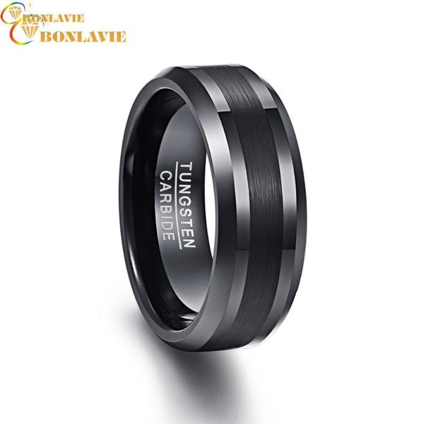

wedding rings arrival black men 100% tungsten carbide bands anillos para hombres pierscienie 8mm width, Slivery;golden