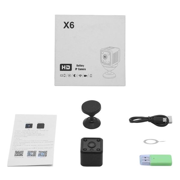 

x6 беспроводной wifi ne-twork mini полный h-d камера 1080p инфракрасного ночного видения главная камера