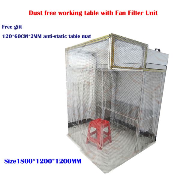 

oca non-dust dust working table with fan filter unit (ffu) size 1800*1200* 1200mm with anti-static mat 120*60mm