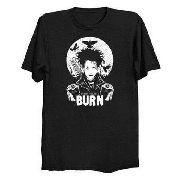 

every night i burn the cure the crow groove metal black t-shirt for fans s-6xl for youth middle-age the elder tee shirt