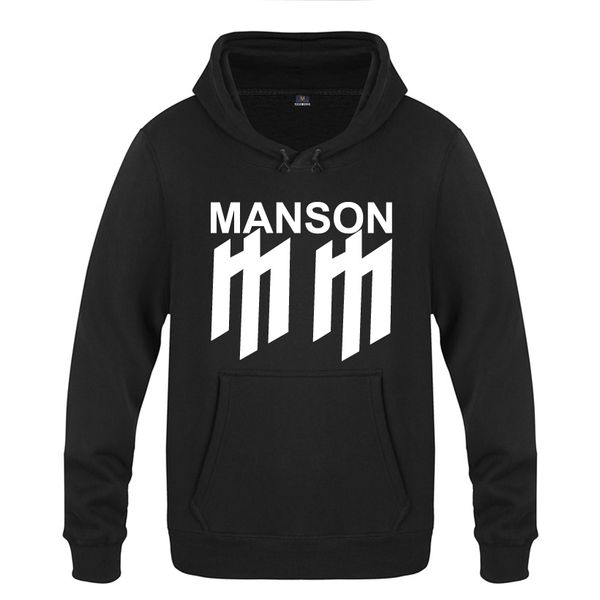 

marilyn manson metal rock hoodies men 2018 men's pullover fleece hooded sweatshirts