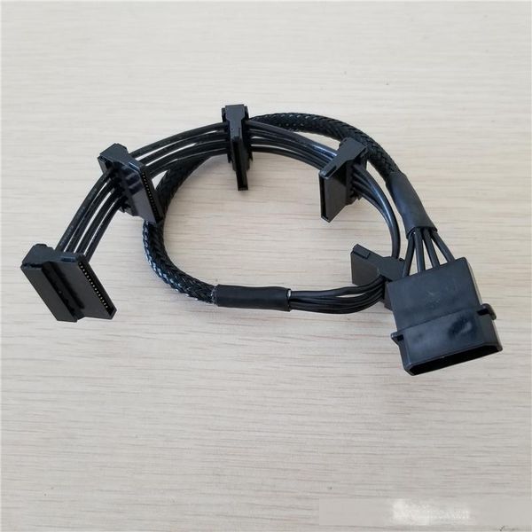 

10pcs/lot 15.7inch pc diy atx 4pin 4p ide molex to 5 sata series ata power supply cable cord 18awg wire