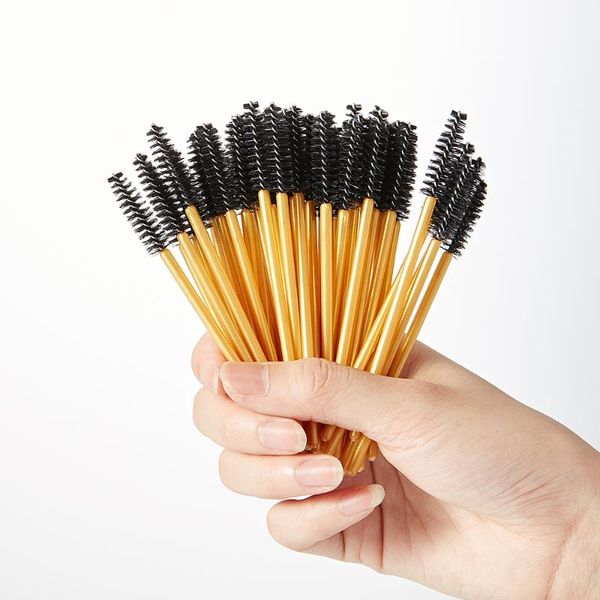 

makeup brushes 50 pcs disposable eyelash brush mascara applicator wands, extension eyelashes comb silicone,makeup tools pink