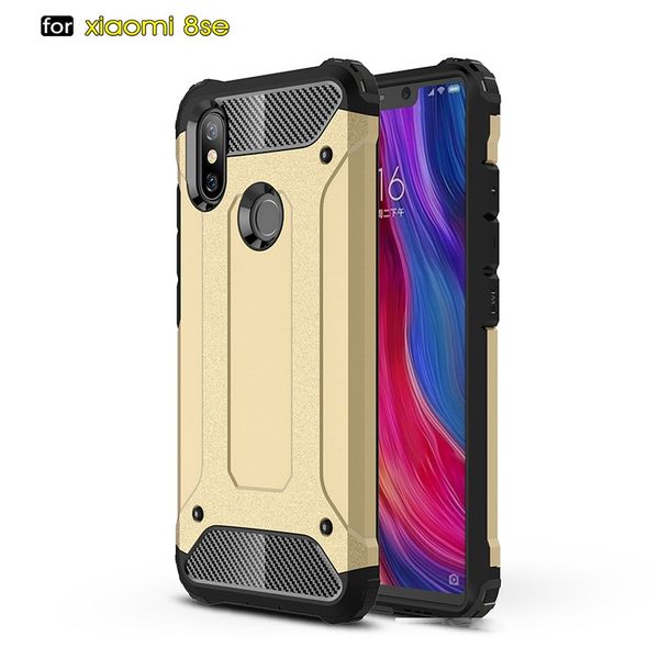 

dual layer impact resistant luxury rugged armor shockproof phone case for xiaomi 8se soft back case cover