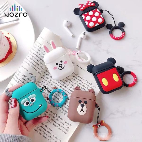 

cartoon wireless bluetooth earphone case for apple airpods silicone headphones cases for airpods 2 protective cover