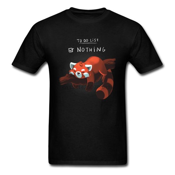 

red panda day t-shirt funny men tshirt nothing to do summer cotton tee black t shirts students clothing lazy style