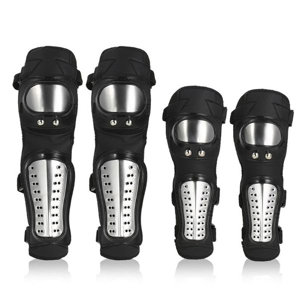 

knee shin guard pads 4pcs kit breathable adjustable knee cap pads protector elbow armor for motocross racing protector 2020, Black;gray