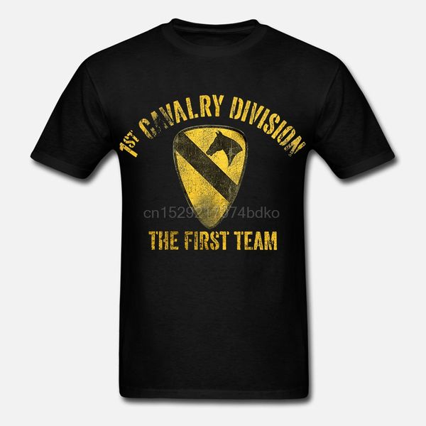 

men's black 1st cavalry retro t-shirt