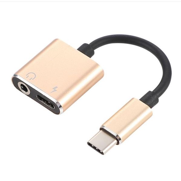

100pcs 2 in 1 charging listening adapter type-c headphone extension cable audio aapter 3.5mm earphone jack