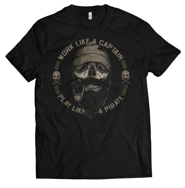 

sailor beard men's t-shirt work as captain play. pirate 2019 new arrival men t shirt new men great quality funny tee