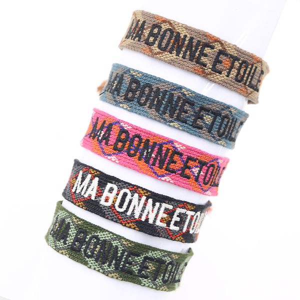 

charm bracelets handmade braided friendship bracelet women men boho adjustable tassel embroidered cotton jewelry, Golden;silver