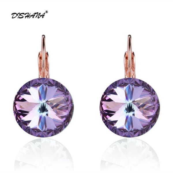 

dishana romantic jewelry 2020 drop earrings wedding elegant rose gold-color cubic zirconia stone earring for women e0001-2, Silver
