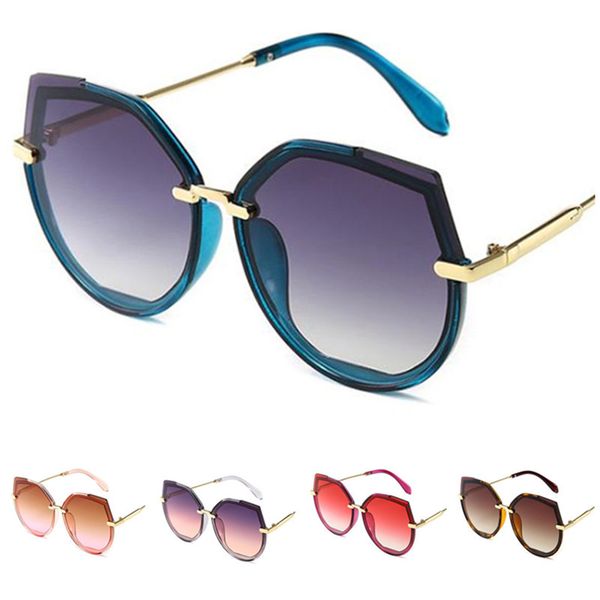 

fashion women semi-rimless sunglasses cat eye sun glases simplicity eyewear anti-uv spectacles gradient color lens eyeglasses adumbral a, White;black