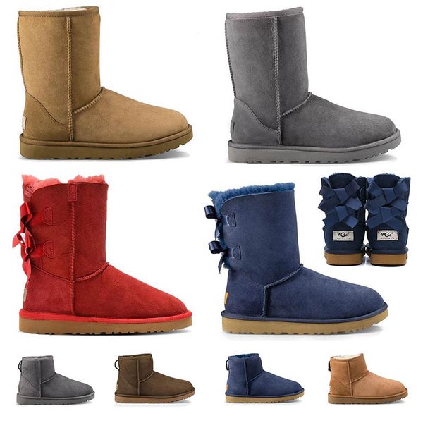 

winter classic snow boots black chestunt coffee grey navy pink purple red dark bailey bowknot women bailey bow knee tall boots