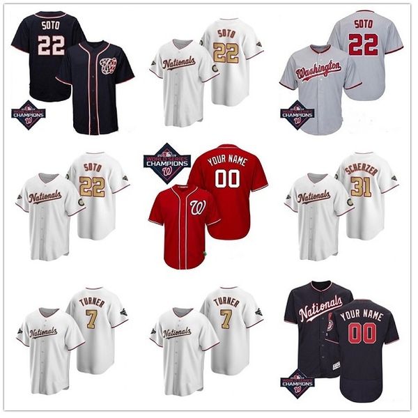 

nationals jersey custom 2020 34 harper jersey 22 juan soto 7 trea turner 31 max scherzer 37 stephen strasburg baseball jerseys 13 cabrera, Blue;black