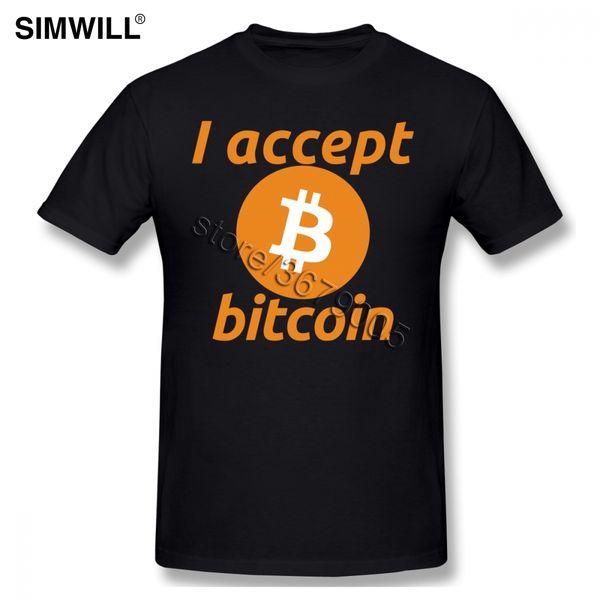 

i accept bitcoin t-shirt mens stylish short sleeved 100% cotton t shirt o neck cryptocurrency tee regular fit classic tshirt