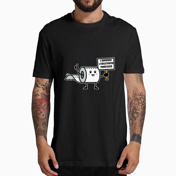 

i survived toilet paper panic 2020 t-shirt xs-3xl pure cotton o collar t - shirt