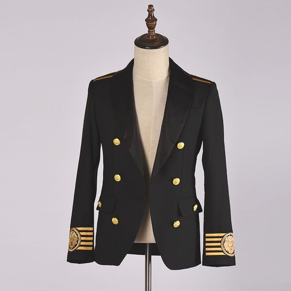 

men's casual suit sleeve embroidery lion head shoulder badge with private custom valve suit, White;black
