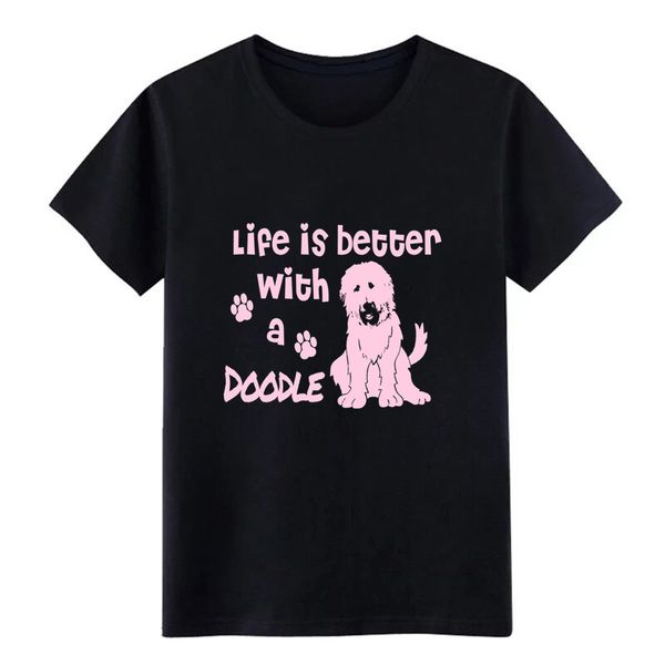 

goldendoodle life is better with a doodle t shirt designing 100% cotton plus size 3xl clothes loose fashion letters shirt