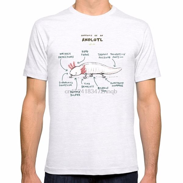 

мода черного хлопок crew neck broadcloth короткая мужская анатомия аксолотль коротких сжатий t shirt