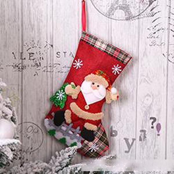 

new santa christmas stockings decor christmas trees ornament party decorations gift stocking candy socks bags xmas gifts bag dhl