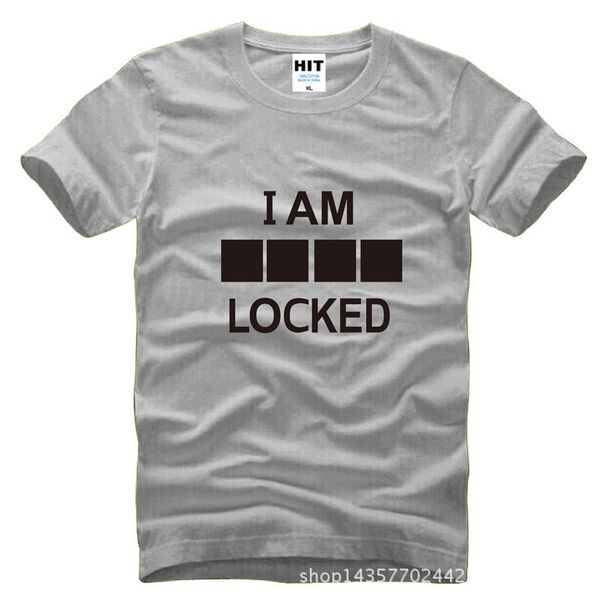 

funny sherlock holmes i am locked printed mens men t shirt t-shirt fashion 2015 o neck cotton tshirt tee camisetas masculina