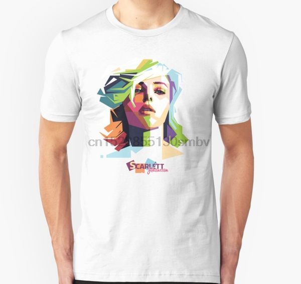 

men tshirt geometric celebrity scarlett johansson t shirt women t-shirt tees top