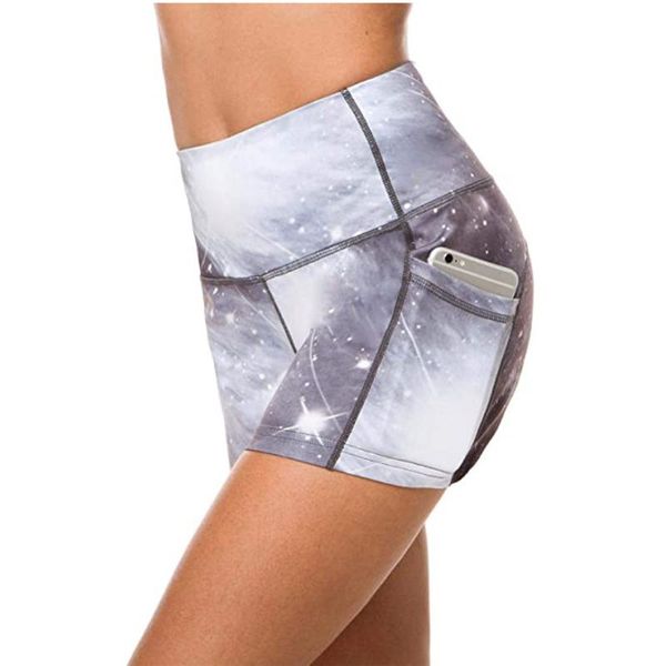 

женщины йога шорты спорт бег спортивная женская тренировка шорты scrunch booty gym yoga tie-dye карманы поножи # g3, White;red